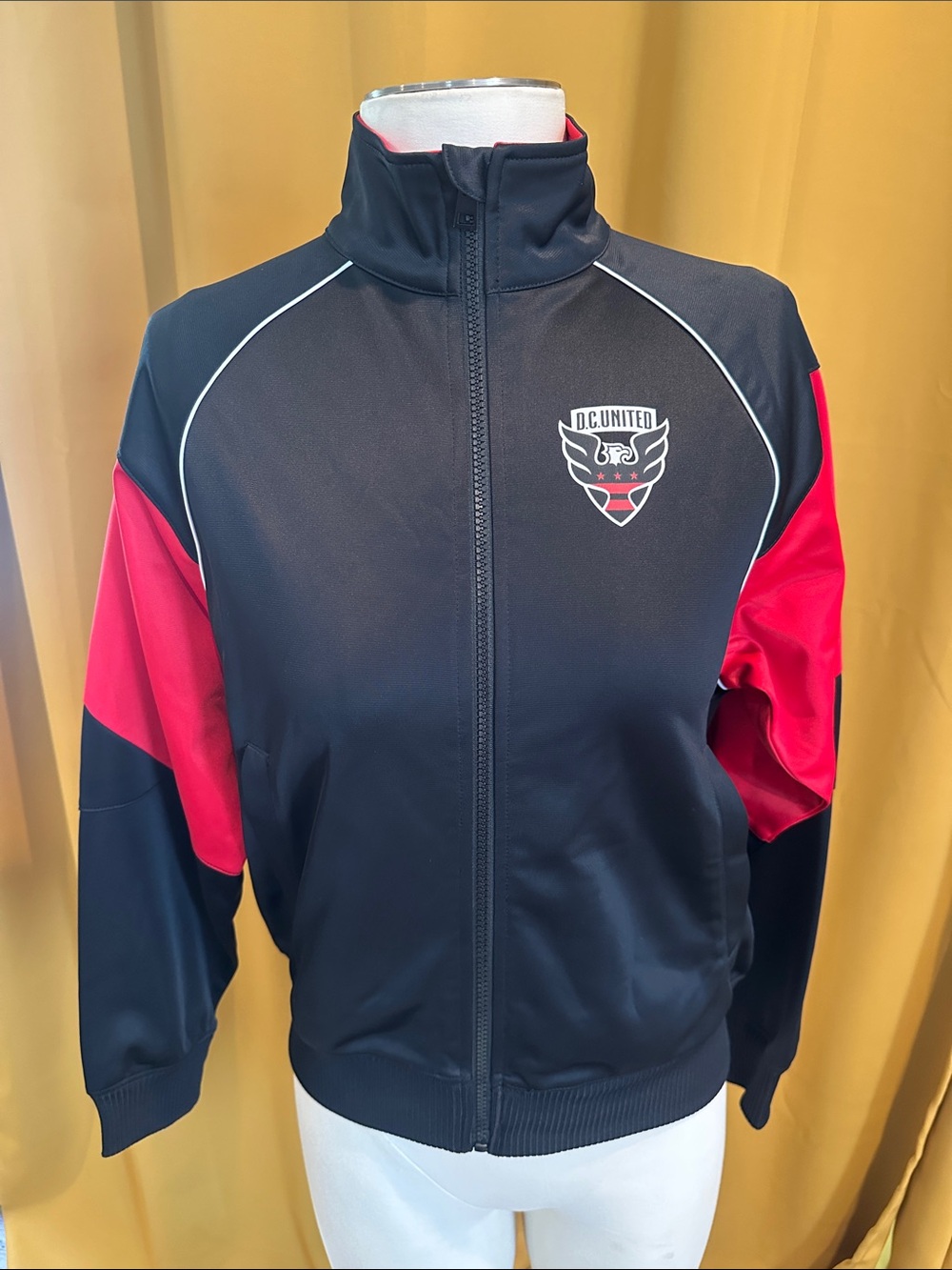 Kids Black & Red Full-Zip Track Jacket